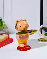 Alamkari India Resin Lucky Luminary Yellow Teddy with Tray